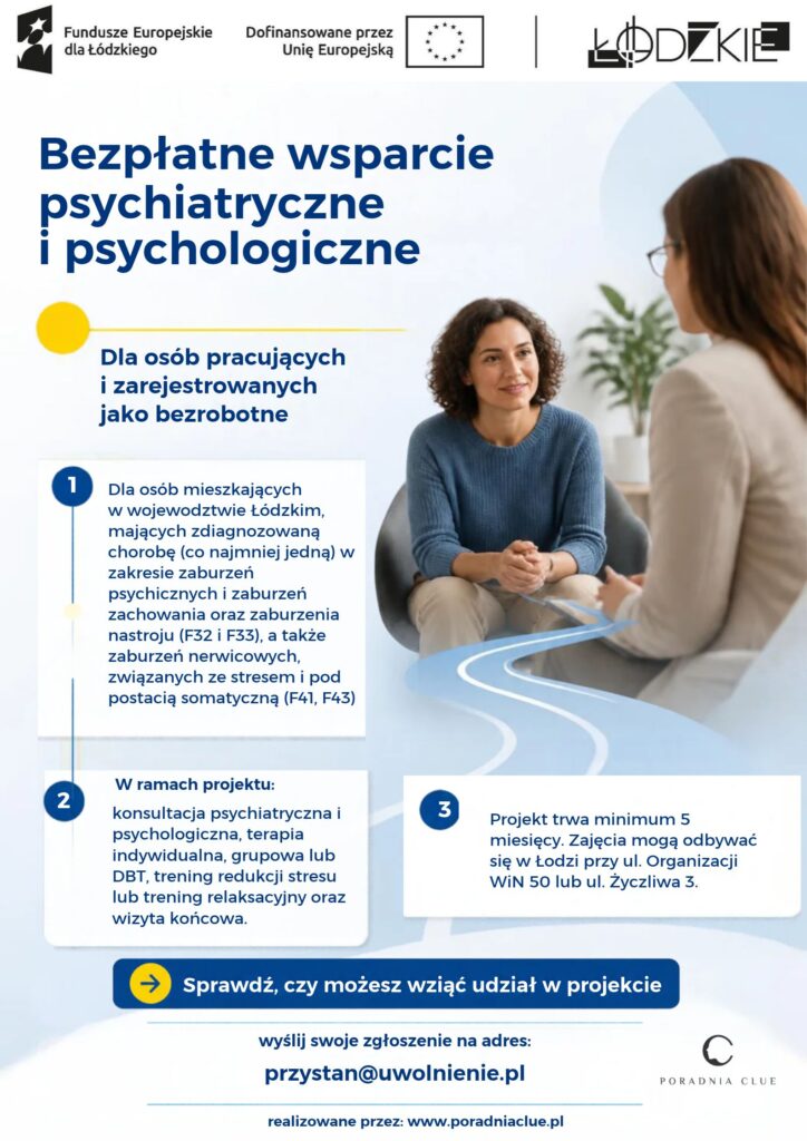 Plakat o darmowych konsultacjach psychologicznych (1)